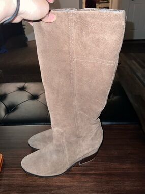 Crown Vintage Taupe Over-the-Knee Suede Boots